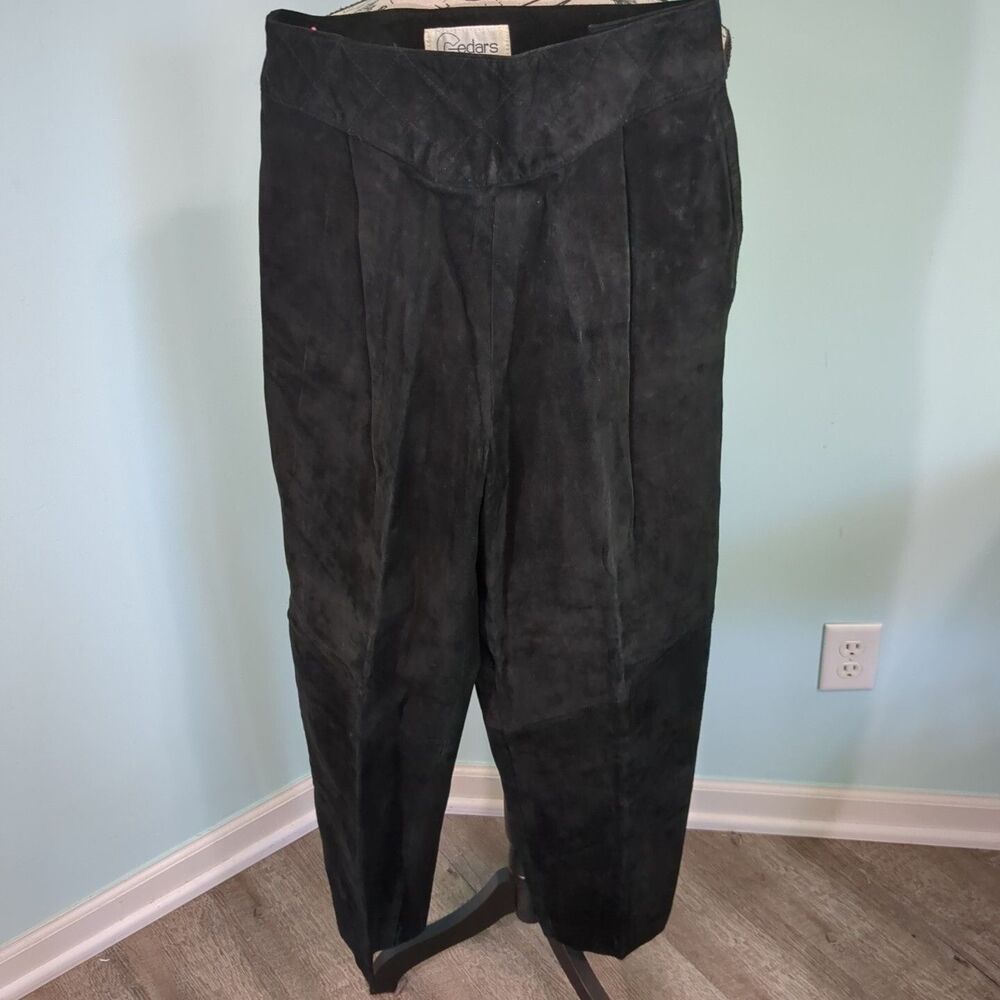 Vintage real leather black pants 10 women's cedars
